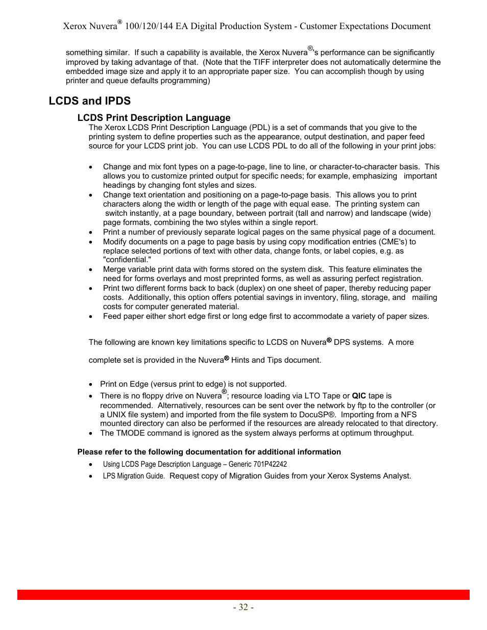 Lcds and ipds | Xerox Nuvera 120 EA User Manual | Page 32 / 63