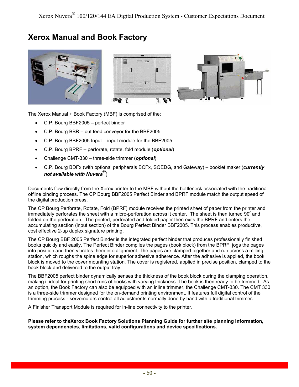 Xerox manual and book factory | Xerox Nuvera 120 EA User Manual | Page 60 / 63