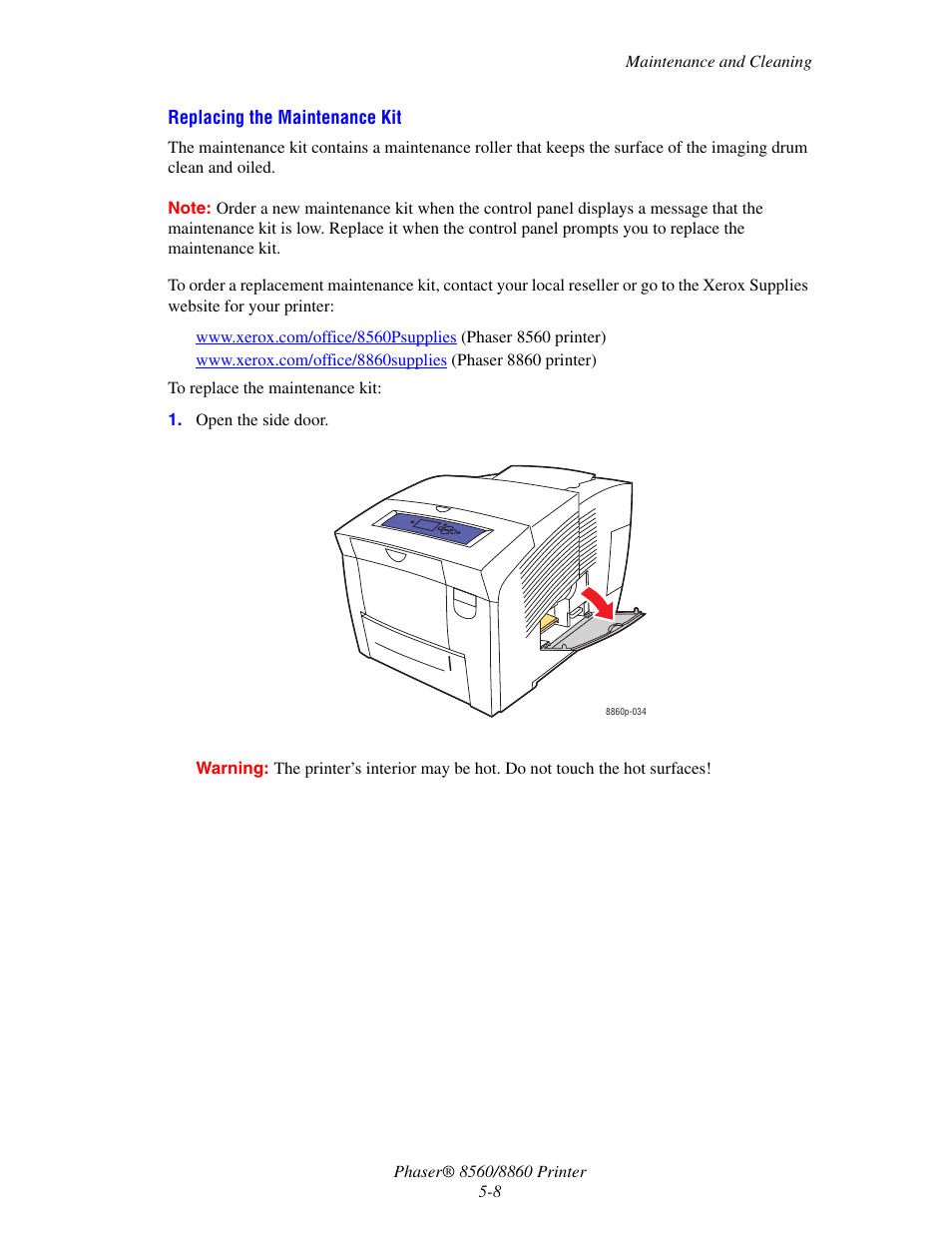 Xerox 8560 User Manual | Page 116 / 167