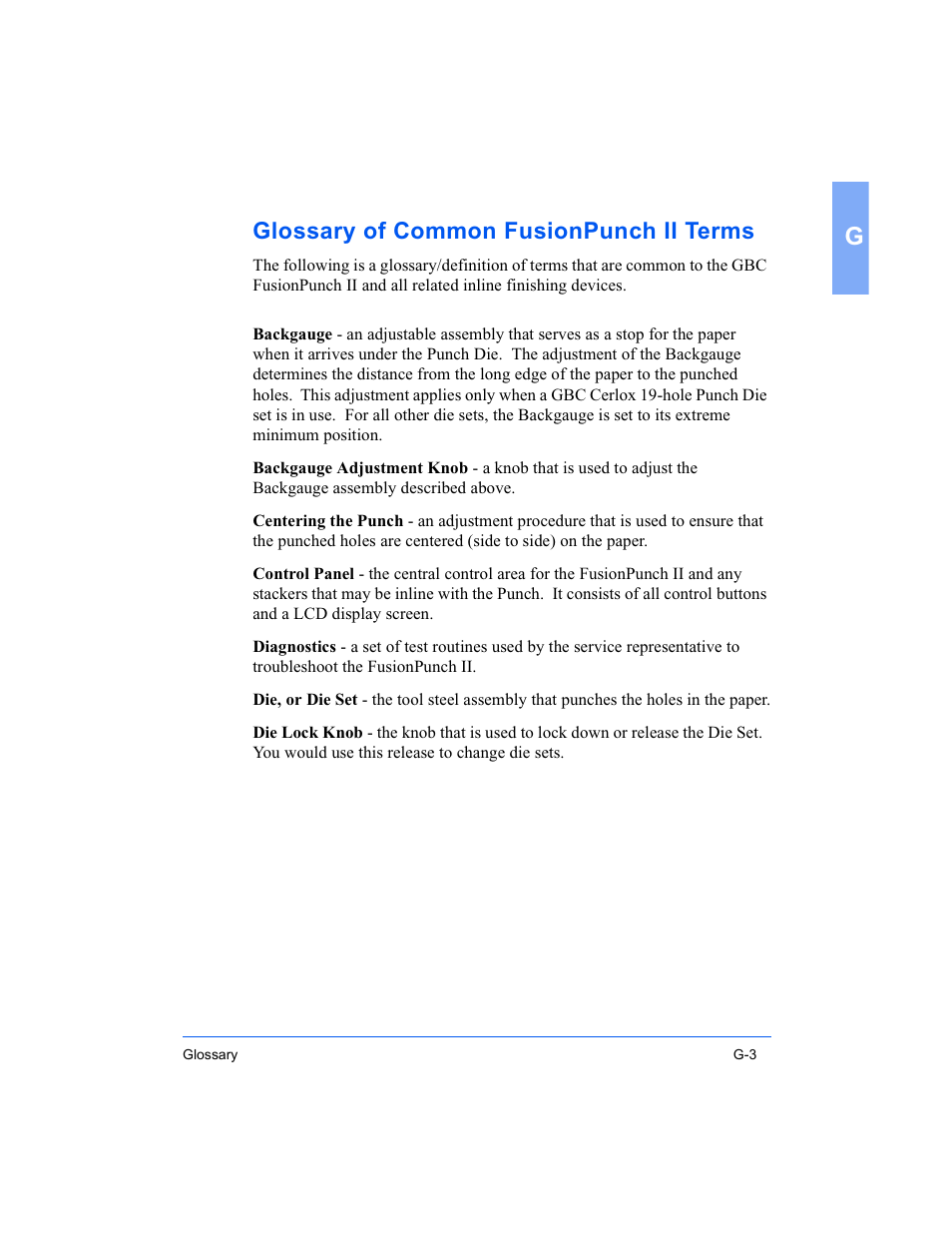 Glossary of common fusionpunch ii terms | Xerox 16 Series User Manual | Page 127 / 132