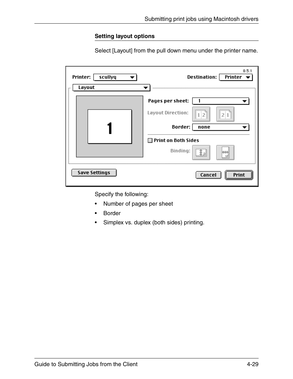 Setting layout options, Setting layout options -29 | Xerox DocuPrint 721P90350 User Manual | Page 117 / 216