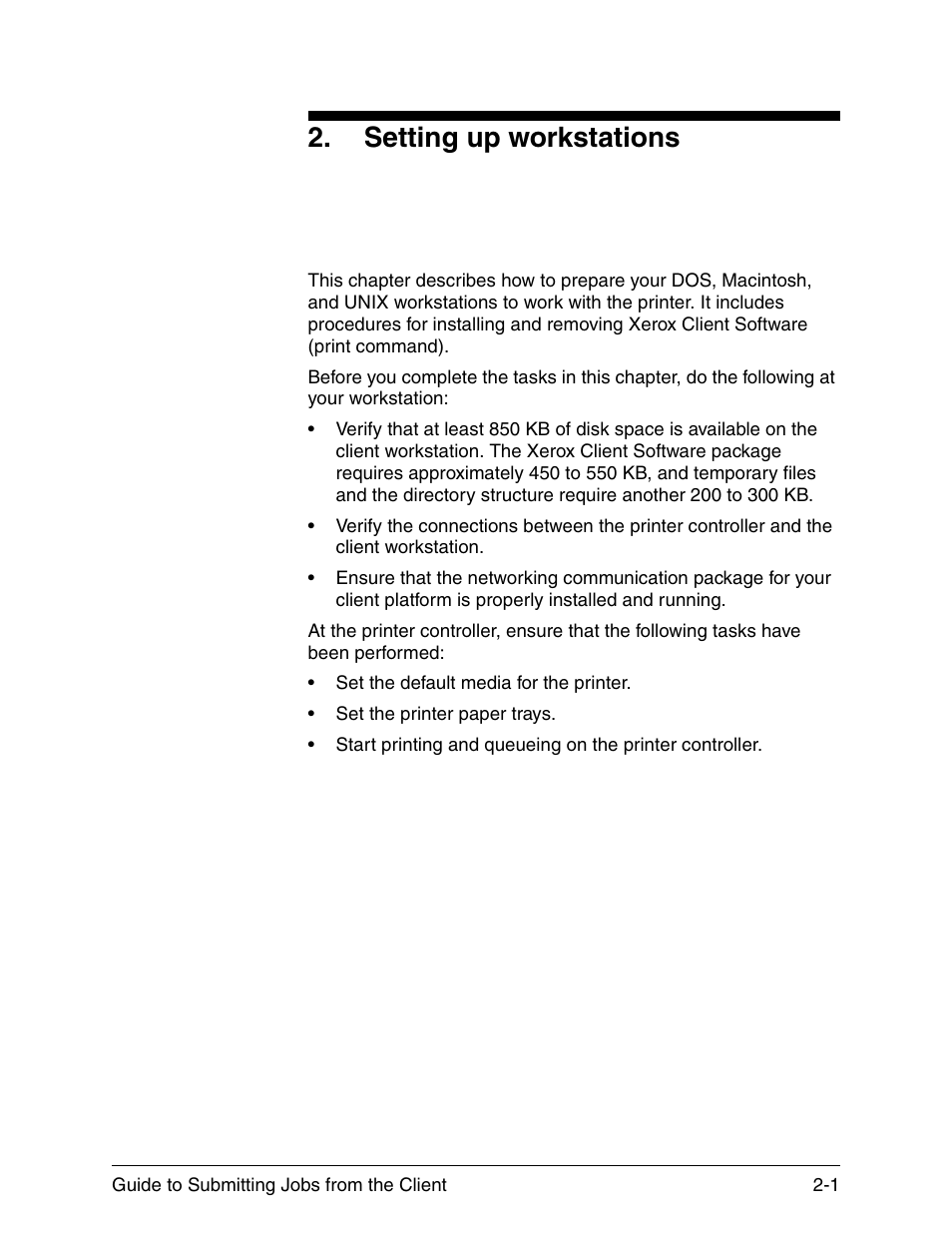 Setting up workstations, Setting up workstations -1 | Xerox DocuPrint 721P90350 User Manual | Page 29 / 216