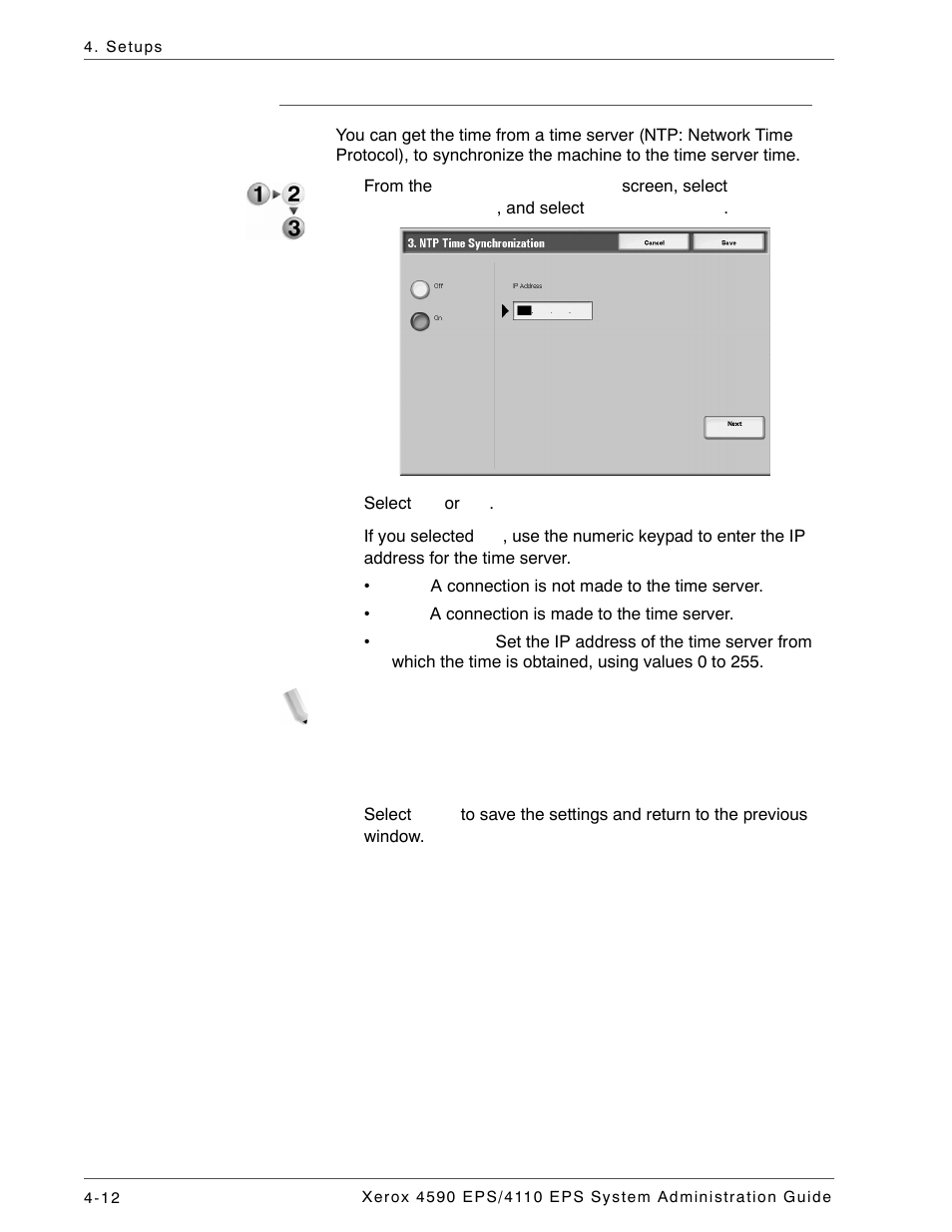 Ntp time synchronization | Xerox 4110 User Manual | Page 30 / 92