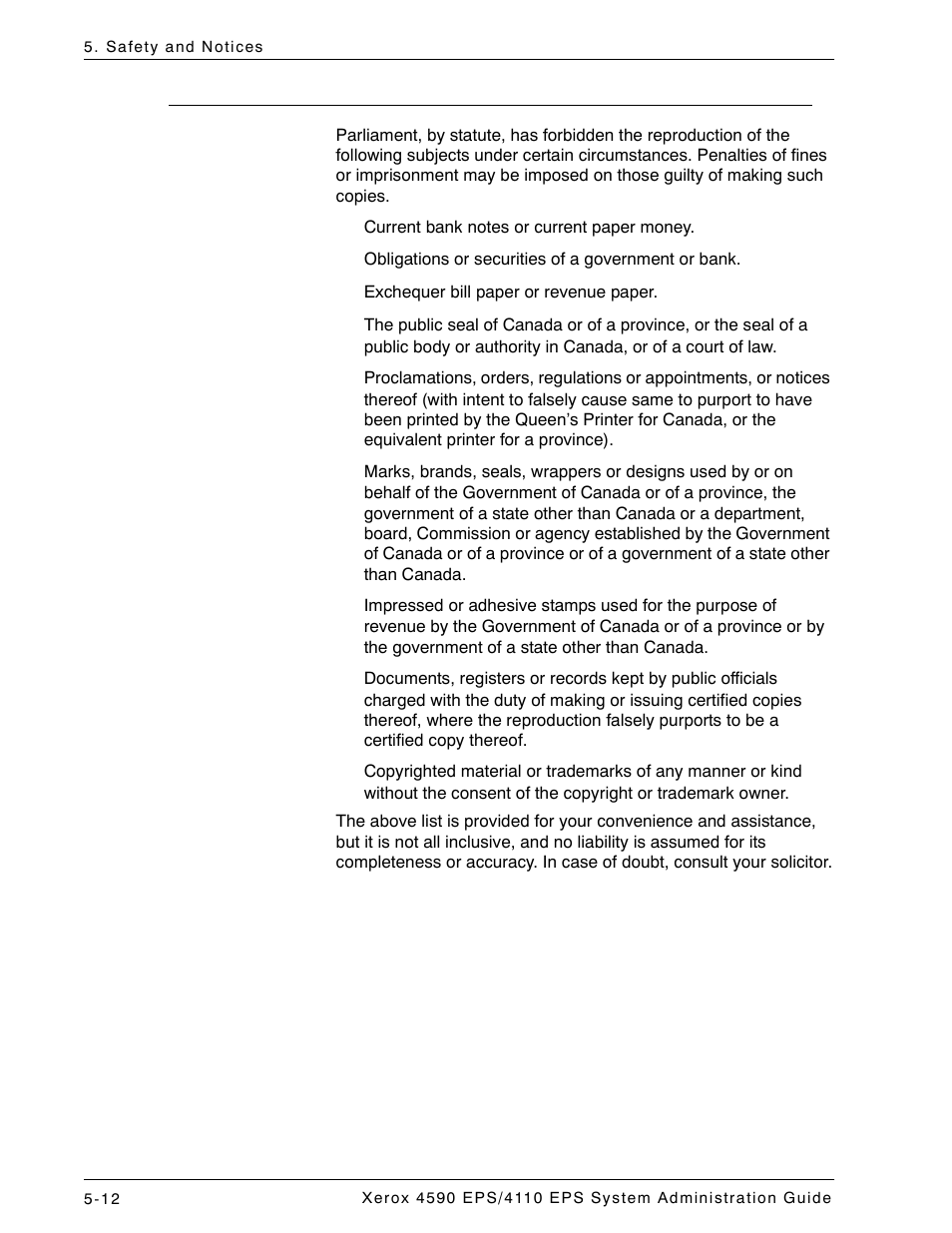 In canada, In canada -12 | Xerox 4110 User Manual | Page 86 / 92