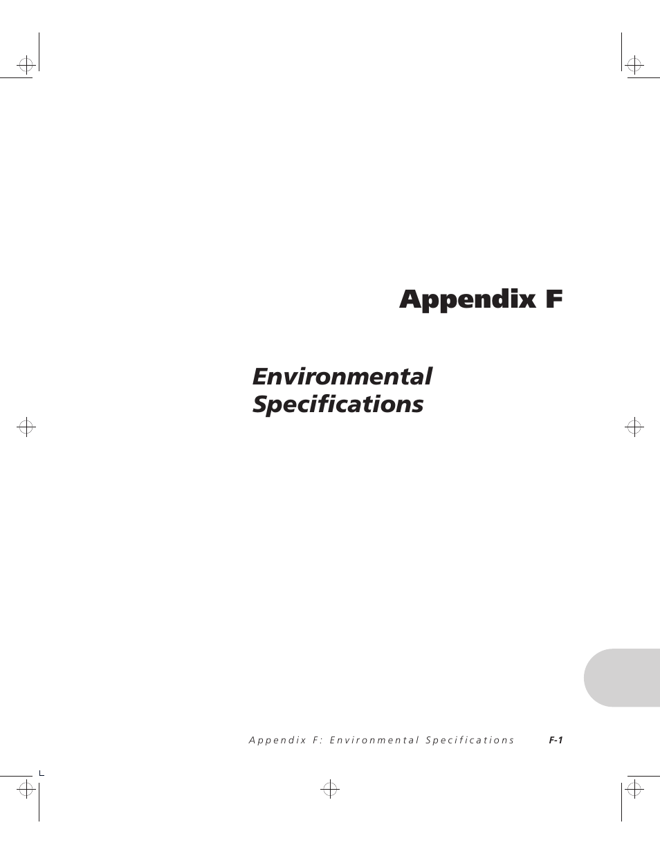 Appendix f, Environmental specifications | Xerox 4508 User Manual | Page 123 / 150