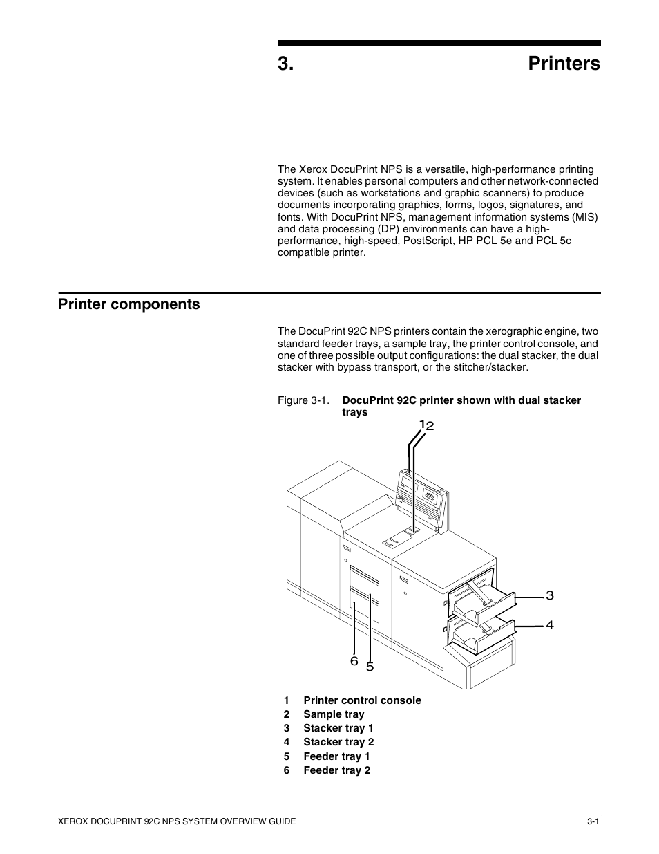 3printers, Printer components | Xerox 92C NPS User Manual | Page 23 / 64