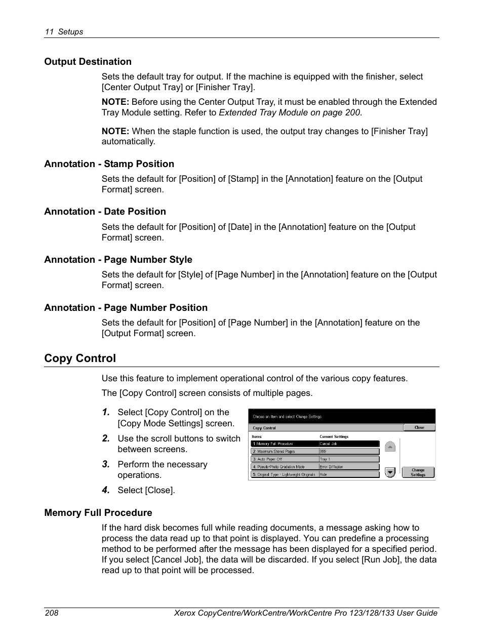 Copy control | Xerox 604P18057 User Manual | Page 208 / 364