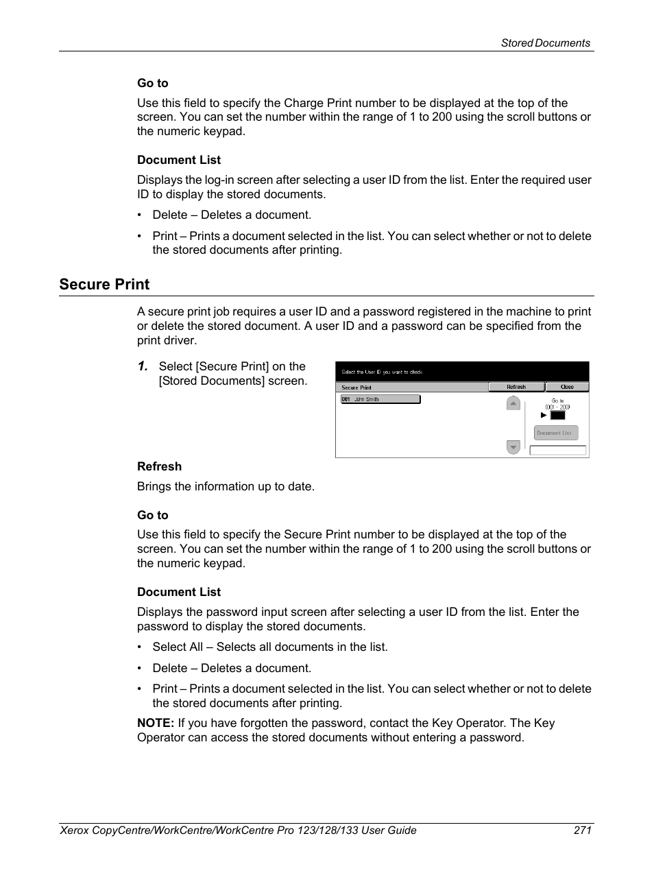 Secure print | Xerox 604P18057 User Manual | Page 271 / 364