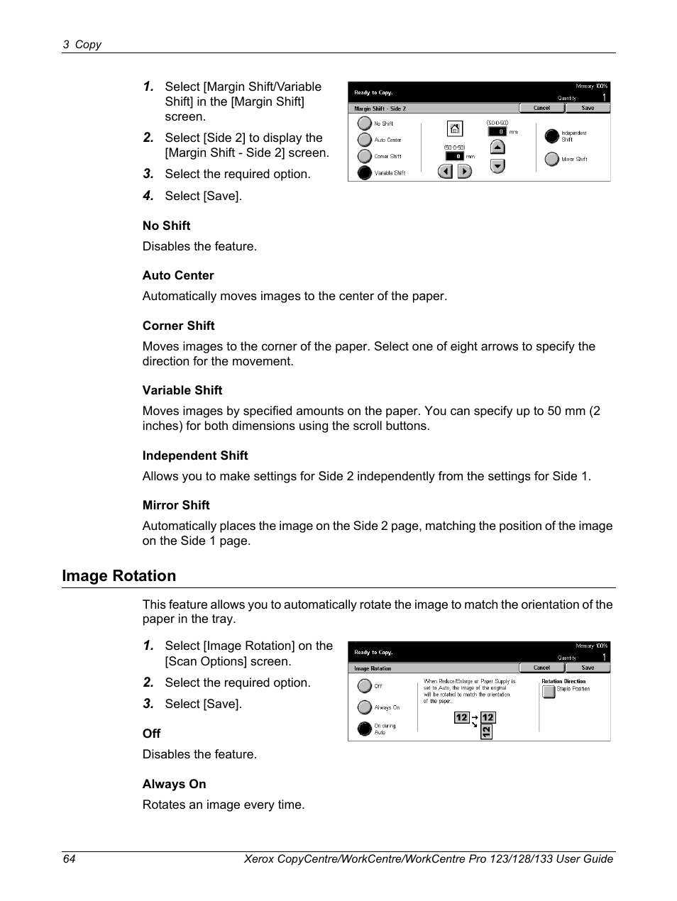Image rotation | Xerox 604P18057 User Manual | Page 64 / 364