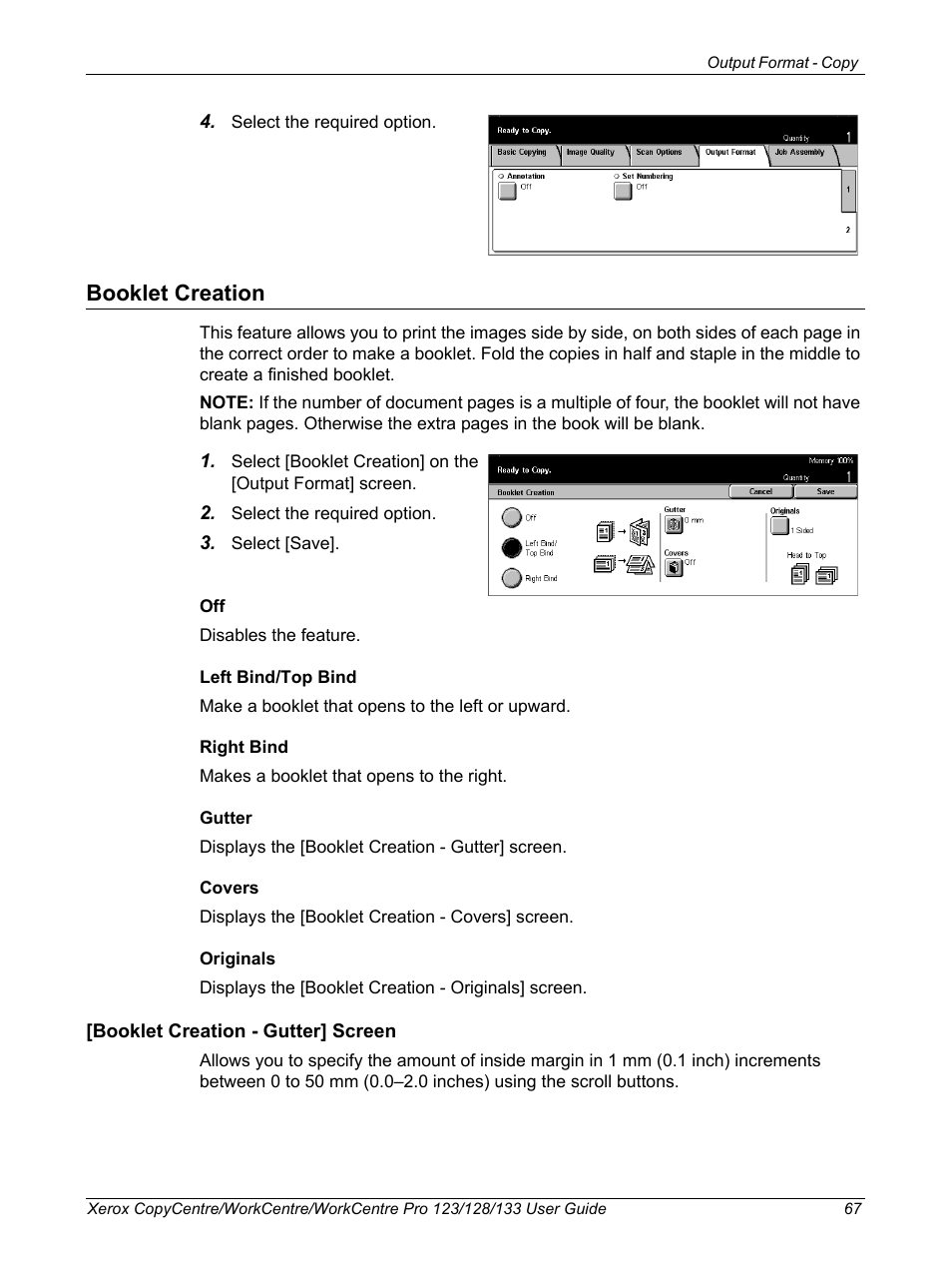 Booklet creation | Xerox 604P18057 User Manual | Page 67 / 364
