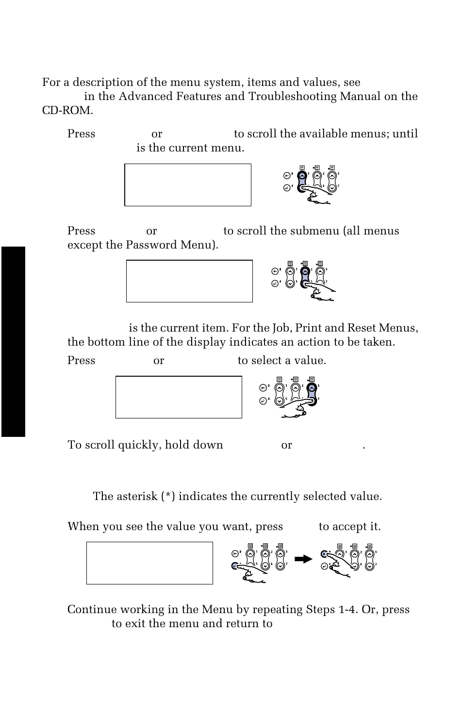 Basic menu navigation | Xerox 1235 User Manual | Page 26 / 88