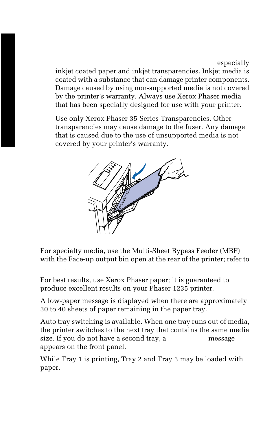 Paper tips | Xerox 1235 User Manual | Page 32 / 88