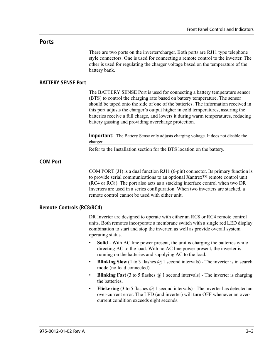 Ports | Xantrex Technology DR1524W User Manual | Page 59 / 122