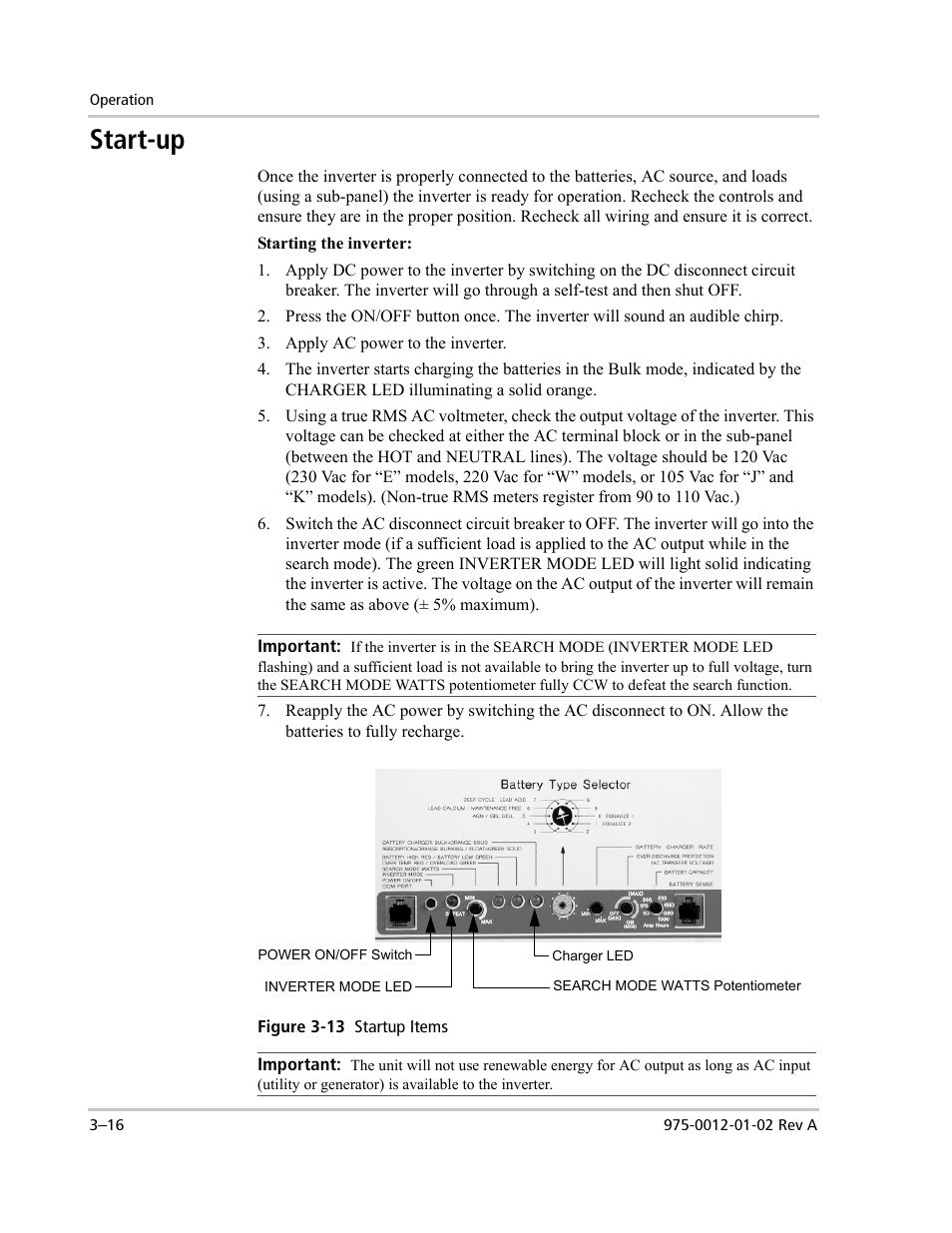 Start-up | Xantrex Technology DR1524W User Manual | Page 72 / 122