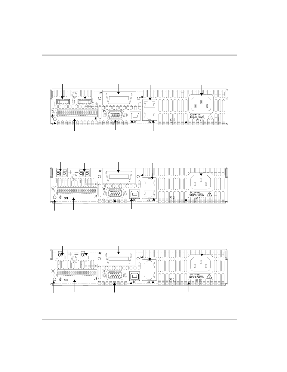 Rear panel connectors on xtr 850 watt, Figure 1-3, Figure 1-4 | Figure 1-5 | Xantrex Technology XTR 850 Watt User Manual | Page 28 / 274