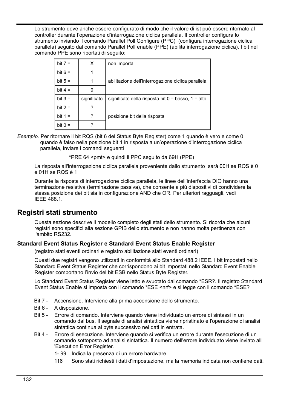 Registri stati strumento | Xantrex Technology XDL 35-5T User Manual | Page 134 / 180