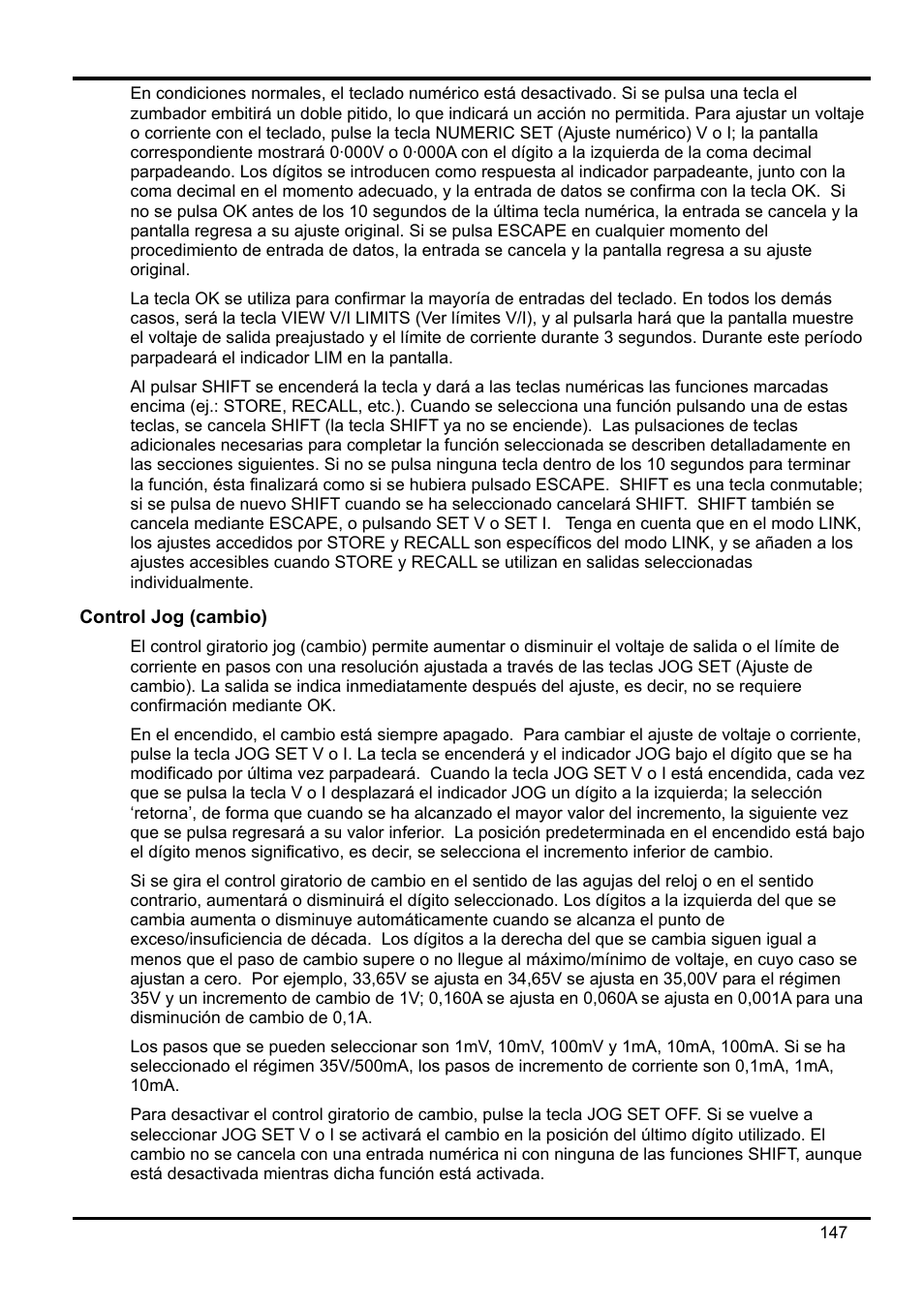 Control jog (cambio) | Xantrex Technology XDL 35-5T User Manual | Page 149 / 180