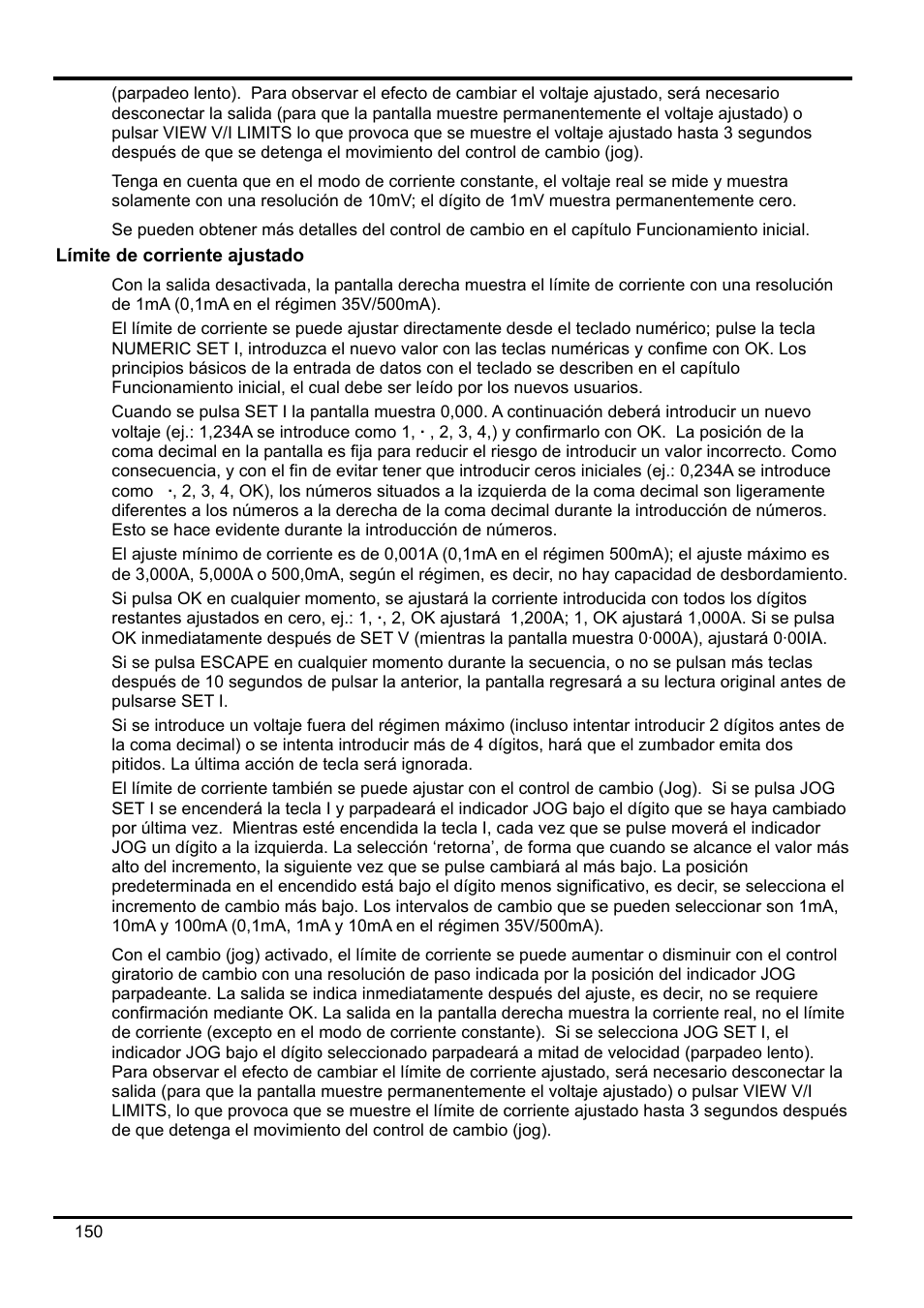 Límite de corriente ajustado | Xantrex Technology XDL 35-5T User Manual | Page 152 / 180