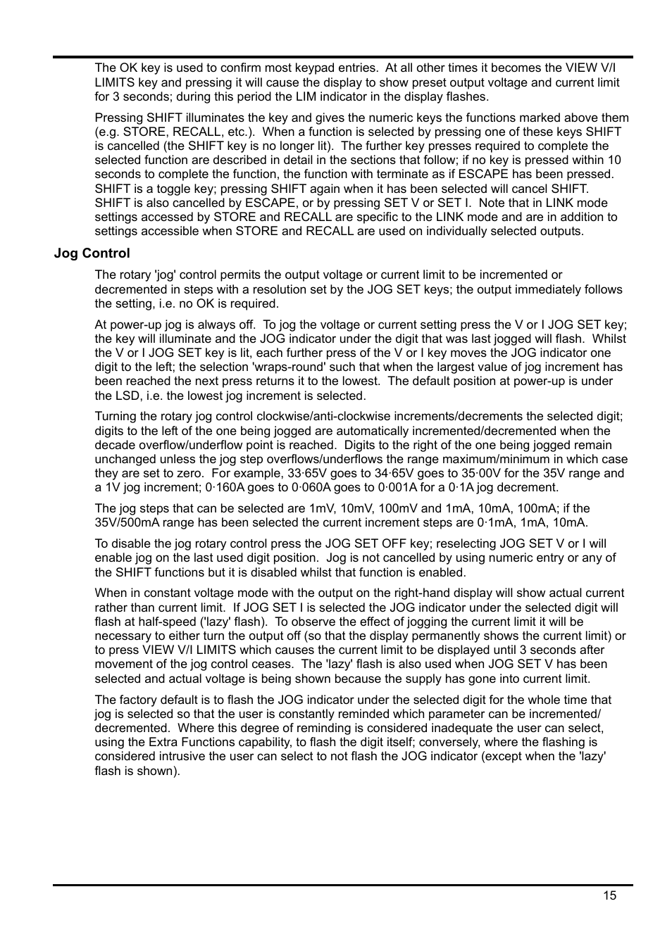 Jog control | Xantrex Technology XDL 35-5T User Manual | Page 16 / 180