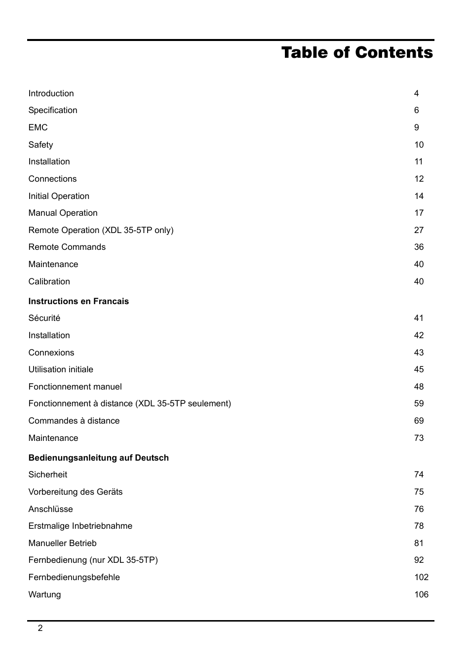 Xantrex Technology XDL 35-5T User Manual | Page 3 / 180