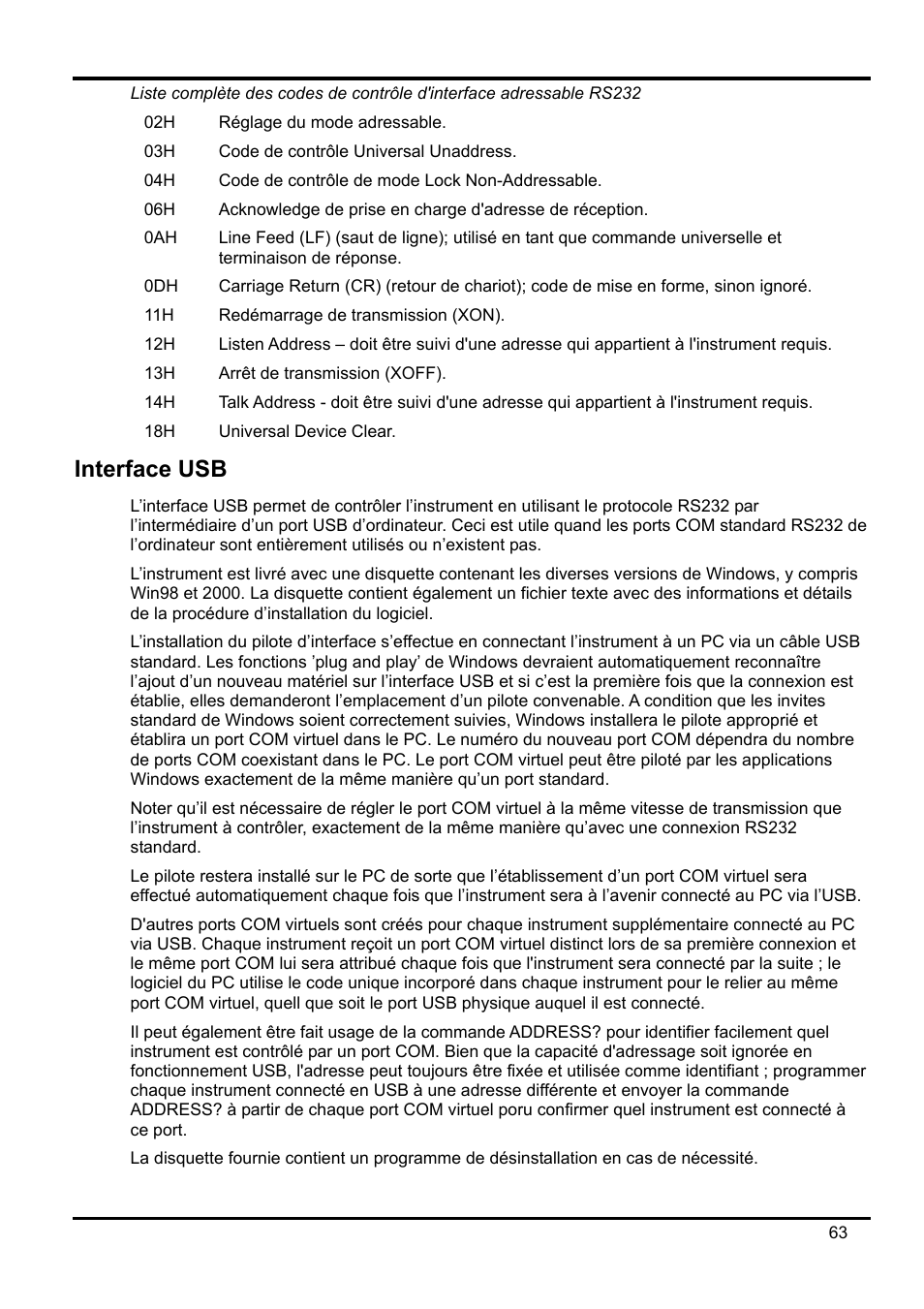 Interface usb | Xantrex Technology XDL 35-5T User Manual | Page 65 / 180