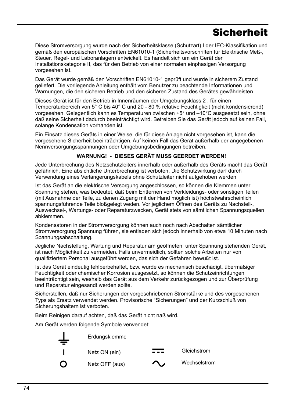 Sicherheit | Xantrex Technology XDL 35-5T User Manual | Page 76 / 180