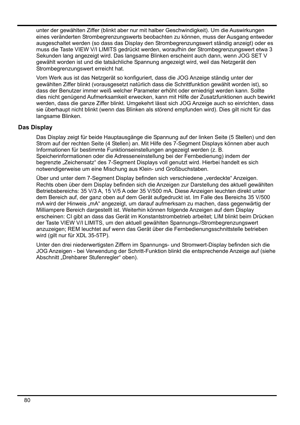 Das display | Xantrex Technology XDL 35-5T User Manual | Page 82 / 180