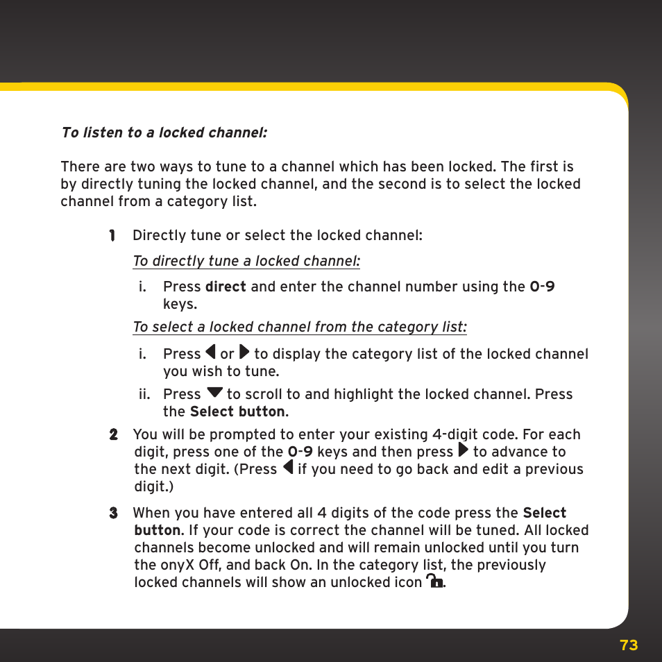 Special features | XM Satellite Radio XDNX1V1 User Manual | Page 73 / 114
