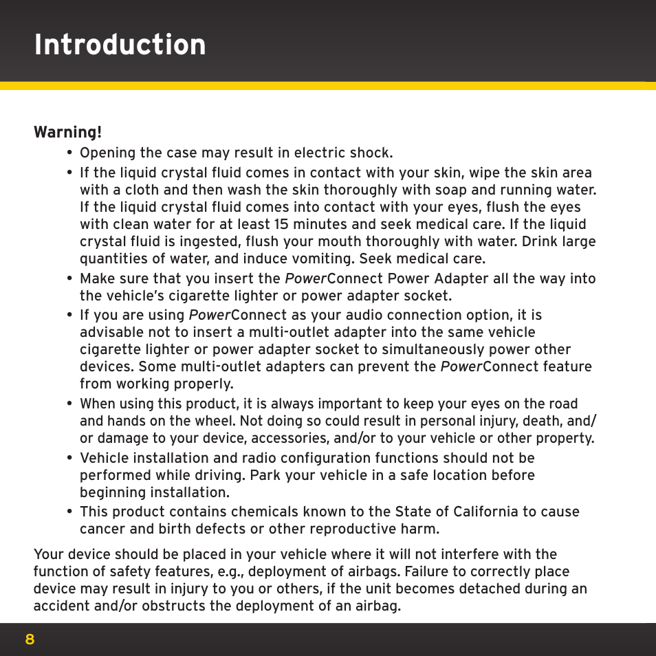 Introduction | XM Satellite Radio XDNX1V1 User Manual | Page 8 / 114