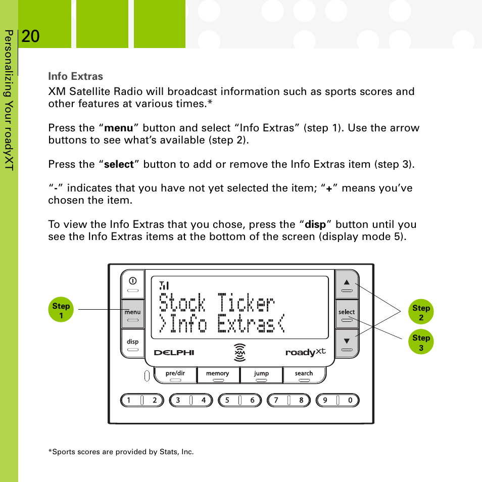 XM Satellite Radio SA10177 User Manual | Page 20 / 32