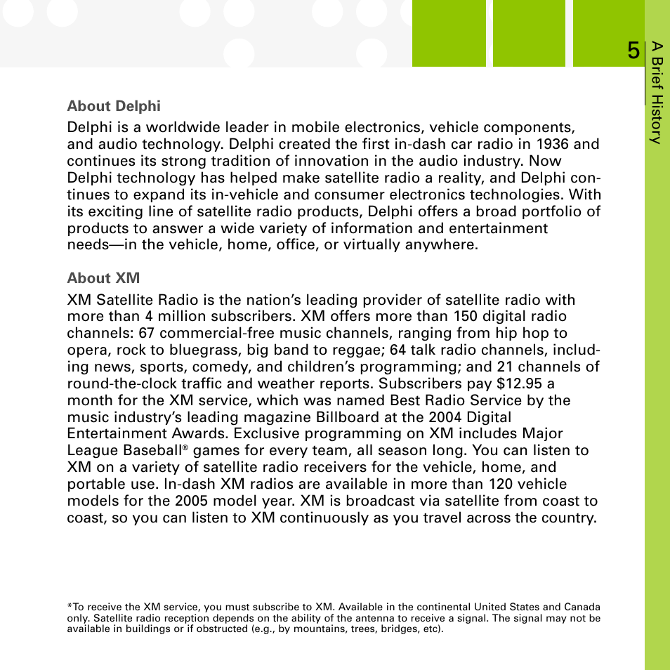 XM Satellite Radio SA10177 User Manual | Page 5 / 32