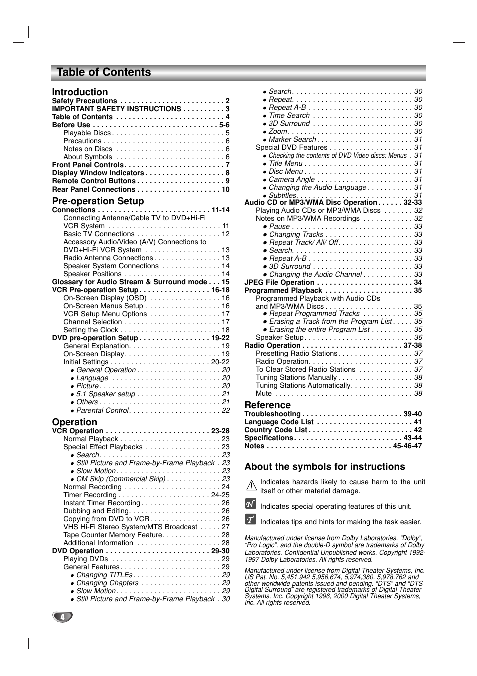 Zenith XBS341 User Manual | Page 4 / 48