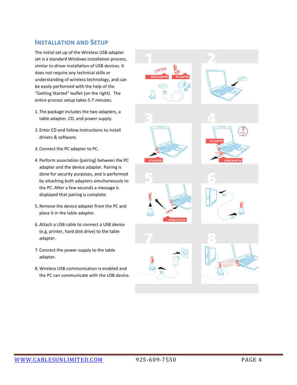 Nstallation and, Etup | Xircom 925-609-7550 User Manual | Page 4 / 16