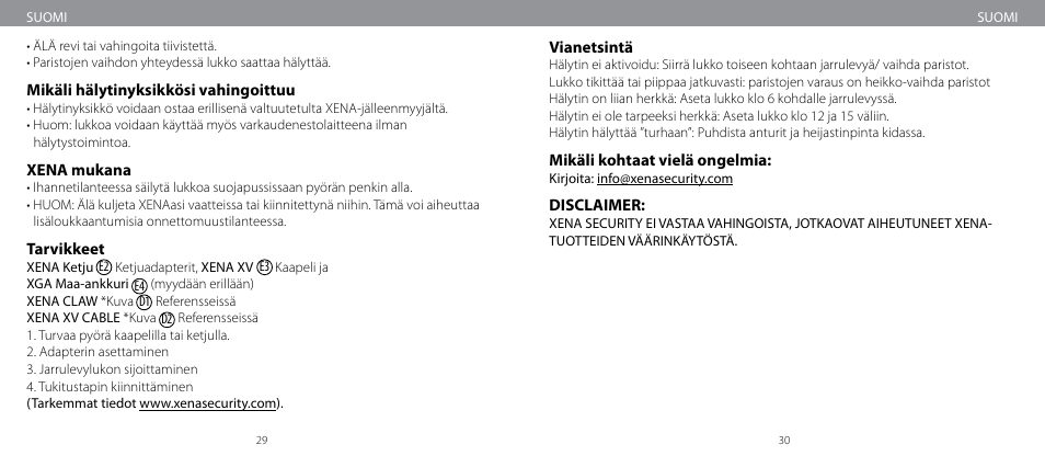 Xena Security XM User Manual | Page 16 / 33