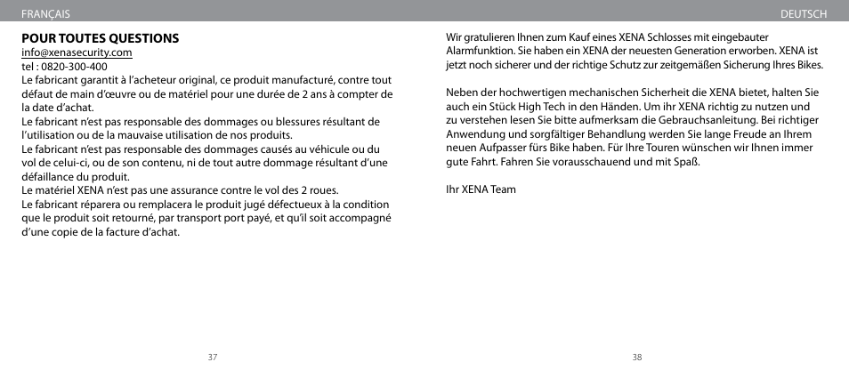 Xena Security XM User Manual | Page 20 / 33