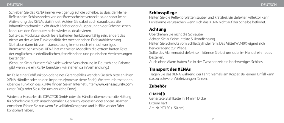 Xena Security XM User Manual | Page 23 / 33