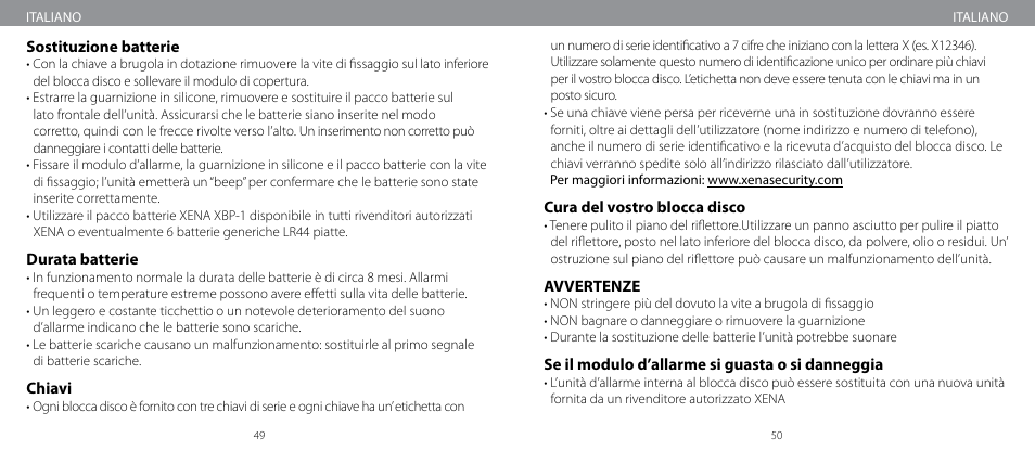 Xena Security XM User Manual | Page 26 / 33