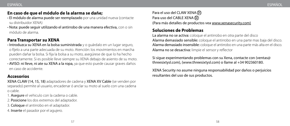 Xena Security XM User Manual | Page 30 / 33