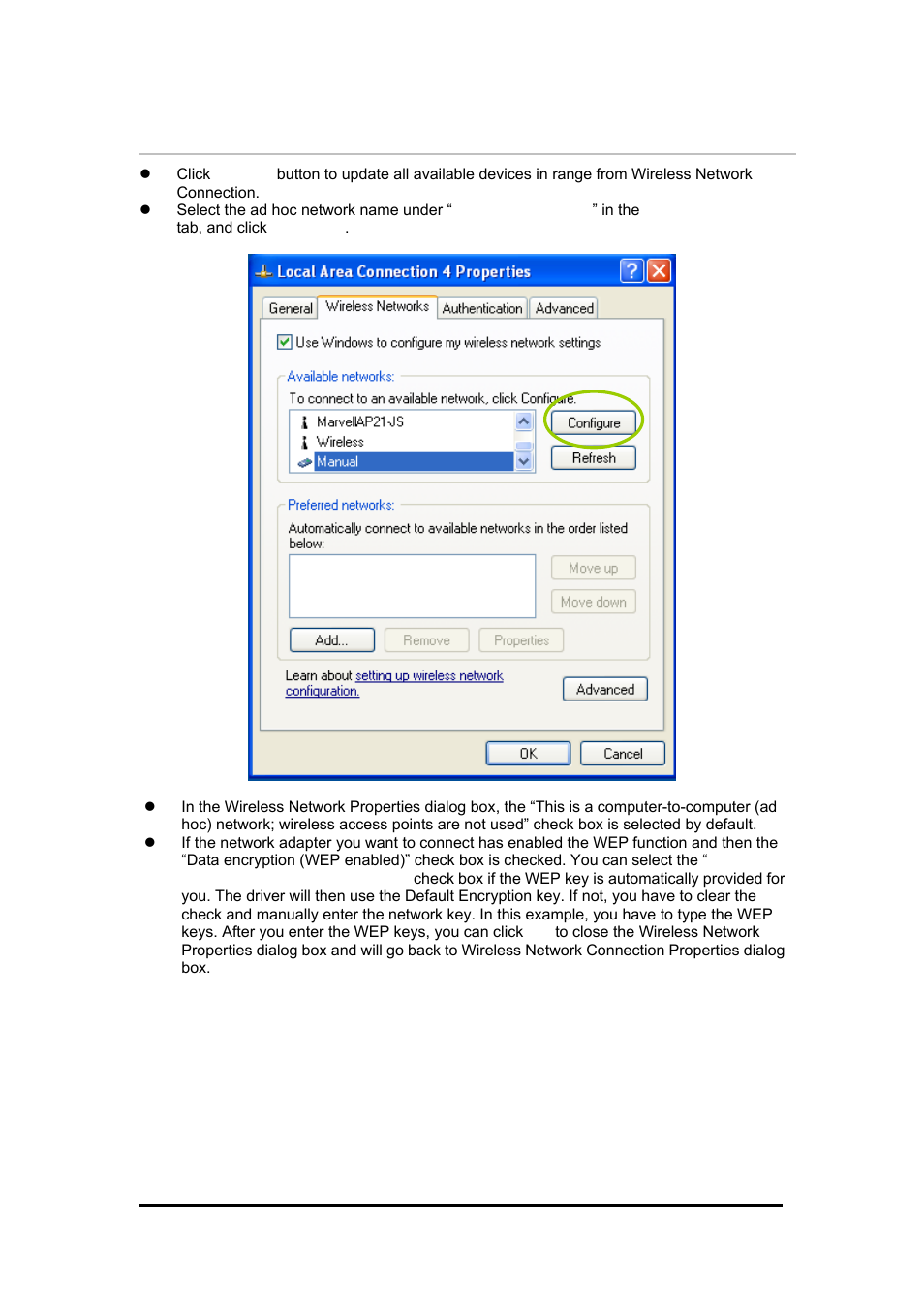 3 ad-hoc mode setup procedure, Etup, Rocedure | Zonet Technology 802.11 g 54Mbps Wireless LAN CardBus Adapter User Manual | Page 63 / 67