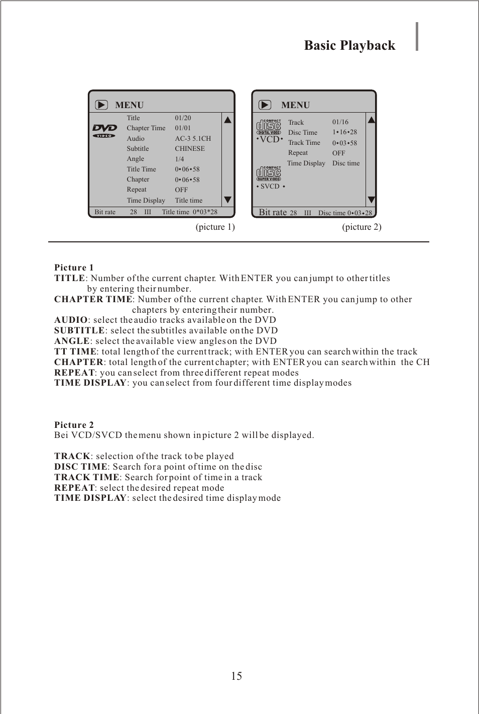 Seite16, Basic playback | Yamakawa DVD-335 User Manual | Page 16 / 30