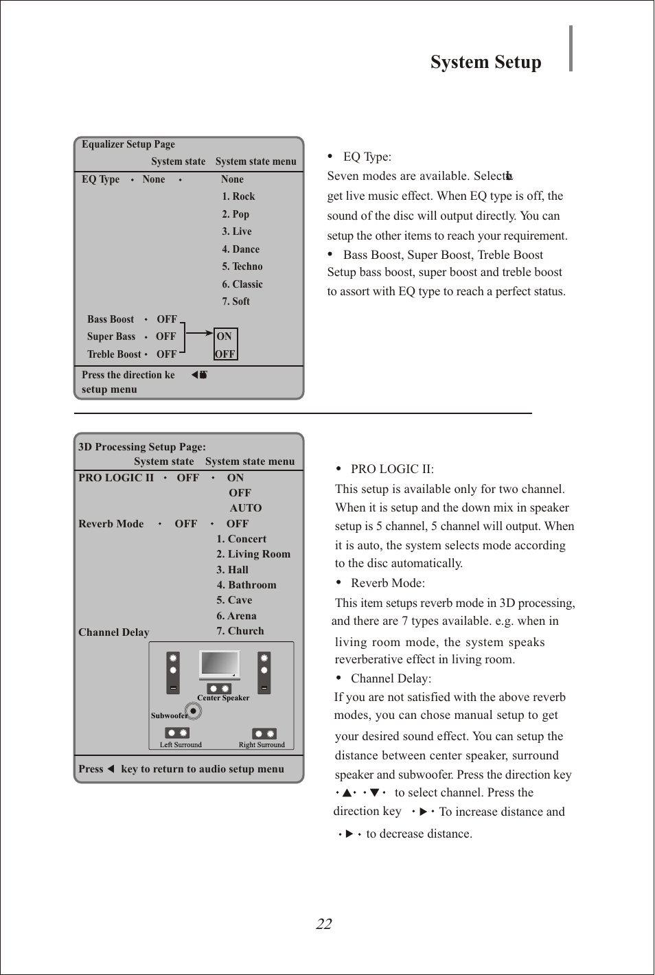 Seite23, System setup | Yamakawa DVD-335 User Manual | Page 23 / 30