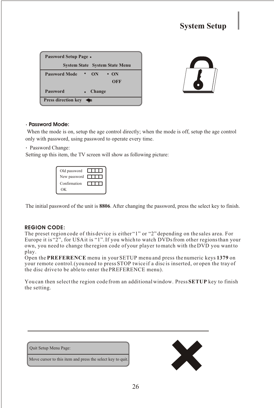 Seite27, System setup | Yamakawa DVD-335 User Manual | Page 27 / 30