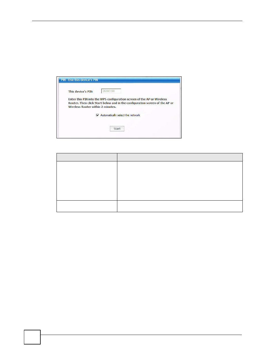 2 wps: pin - use this device’s pin | ZyXEL Communications SMG-700 User Manual | Page 60 / 140