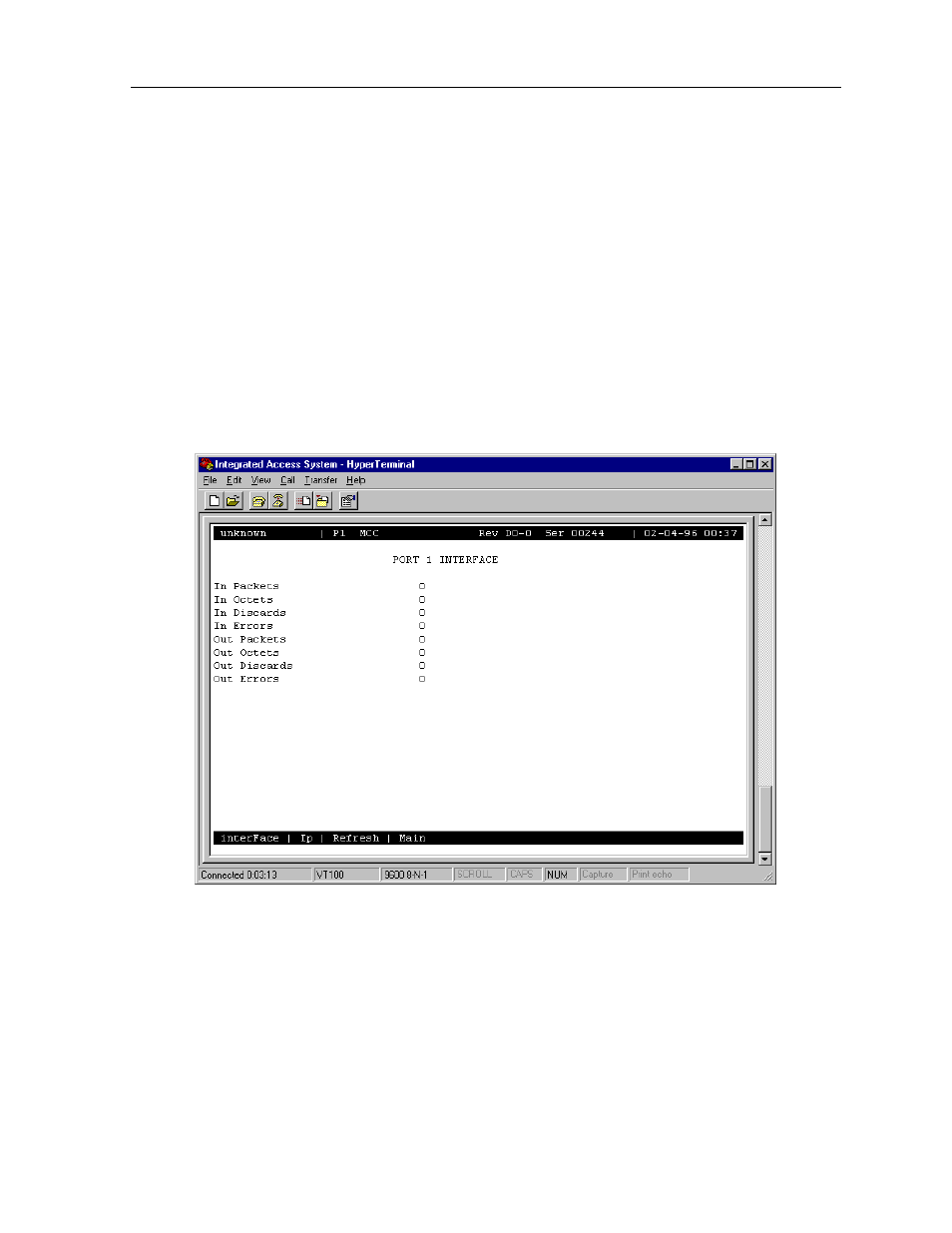 4 network port statistics screen | Zhone Technologies 600 User Manual | Page 67 / 240
