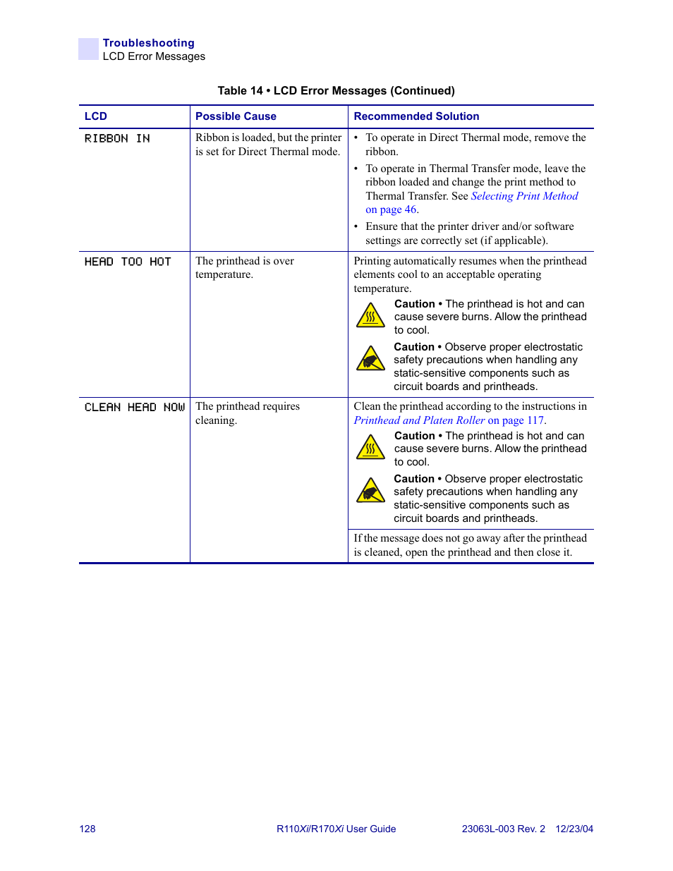 Zebra Technologies R170XiTM User Manual | Page 140 / 184