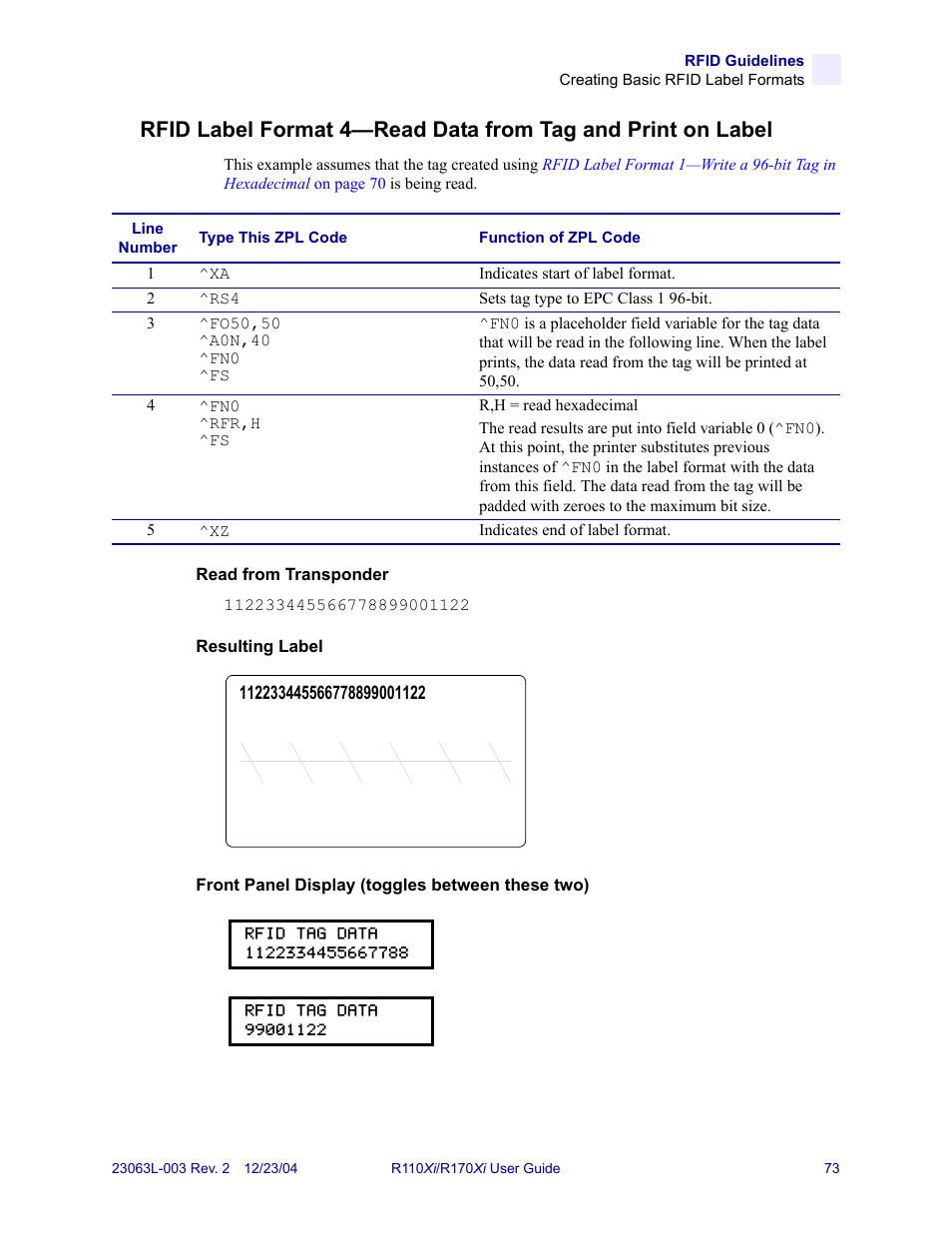 Zebra Technologies R170XiTM User Manual | Page 85 / 184