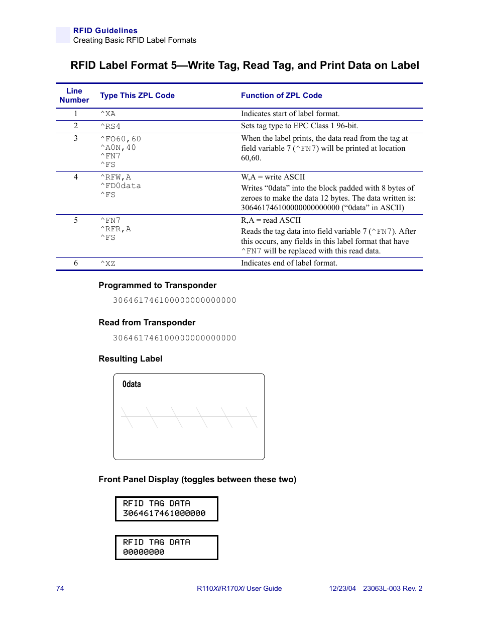 Zebra Technologies R170XiTM User Manual | Page 86 / 184