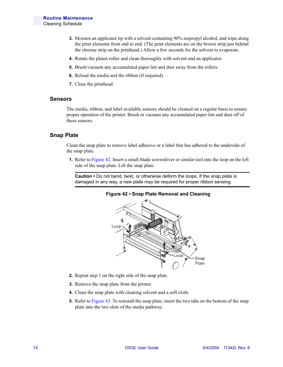 Zebra Technologies Zebra S Series 105SL User Manual | Page 98 / 130