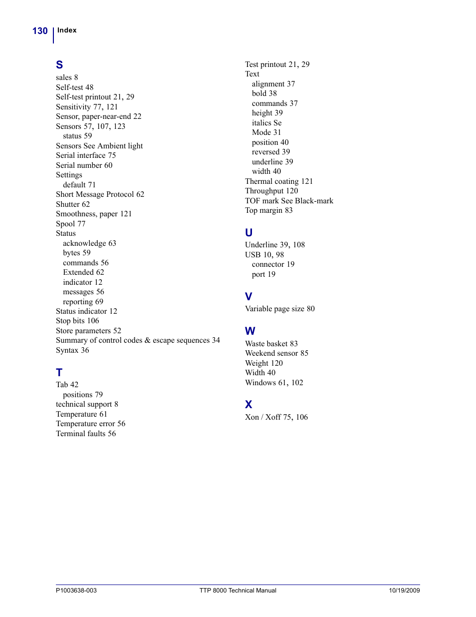 Zebra Technologies TTP 8000 User Manual | Page 130 / 132