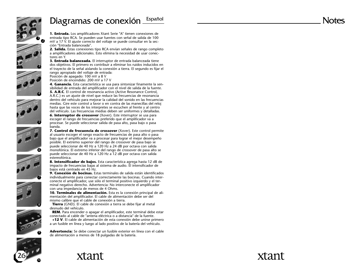 Diagramas de conexión | Xtant A4004 User Manual | Page 15 / 16